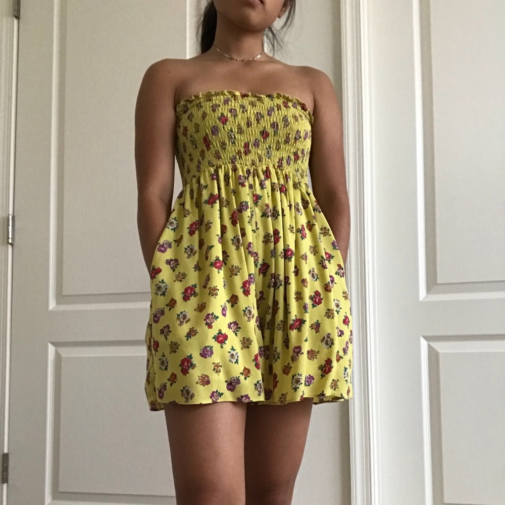 Urban Outfitters Yellow Floral Romper